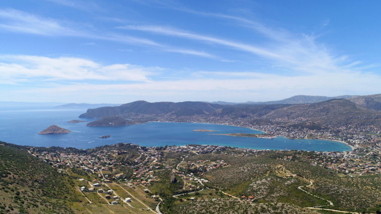 A view of the Bay of Porto Raphti